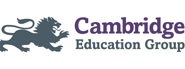 Cambridge Education Group logo. A gryphon next to the Purple Cambridge word with Education Group under neither in grey.