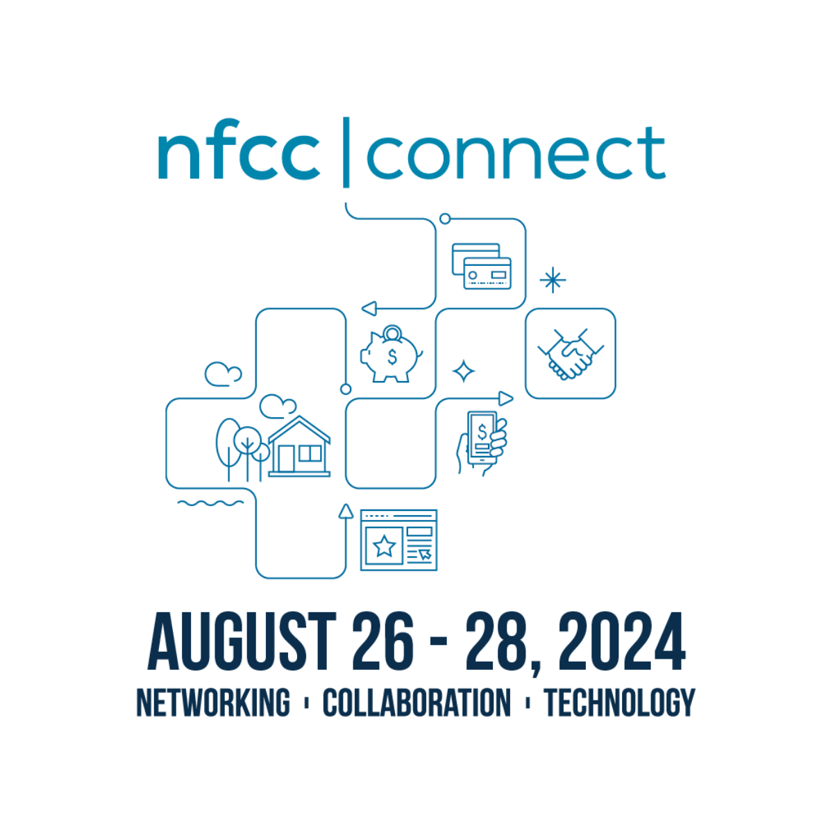 nfcc connect event picture featuring networking, collaboration and technology for August 26-28th, 2024